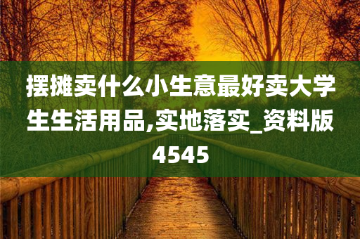 摆摊卖什么小生意最好卖大学生生活用品,实地落实_资料版4545