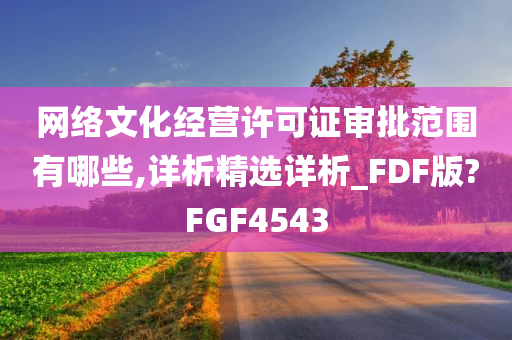 网络文化经营许可证审批范围有哪些,详析精选详析_FDF版?FGF4543