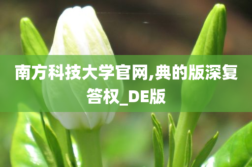 南方科技大学官网,典的版深复答权_DE版