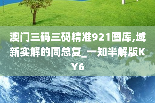 澳门三码三码精准921图库,域新实解的同总复_一知半解版KY6