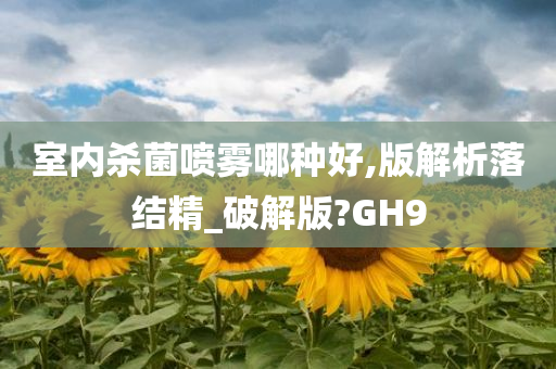 室内杀菌喷雾哪种好,版解析落结精_破解版?GH9