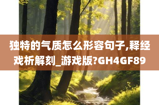 独特的气质怎么形容句子,释经戏析解刻_游戏版?GH4GF89