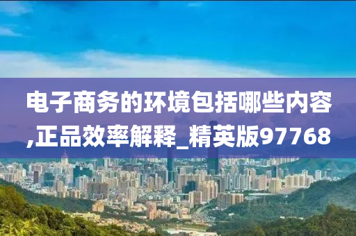 电子商务的环境包括哪些内容,正品效率解释_精英版97768