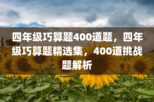 四年级巧算题400道题，四年级巧算题精选集，400道挑战题解析