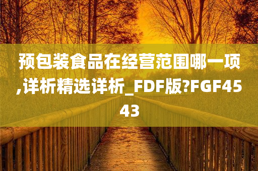 预包装食品在经营范围哪一项,详析精选详析_FDF版?FGF4543