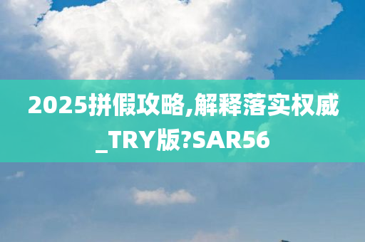 2025拼假攻略,解释落实权威_TRY版?SAR56