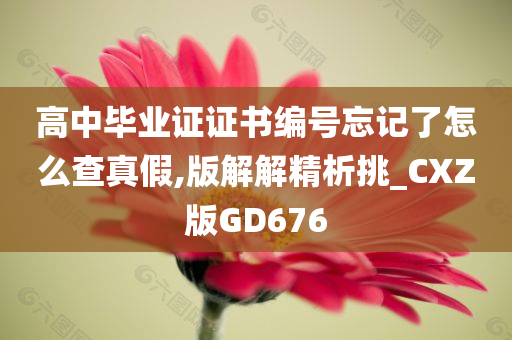 高中毕业证证书编号忘记了怎么查真假,版解解精析挑_CXZ版GD676