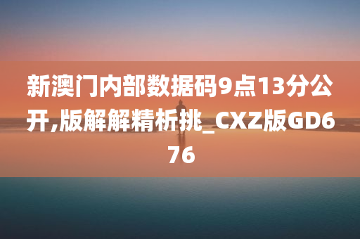 新澳门内部数据码9点13分公开,版解解精析挑_CXZ版GD676