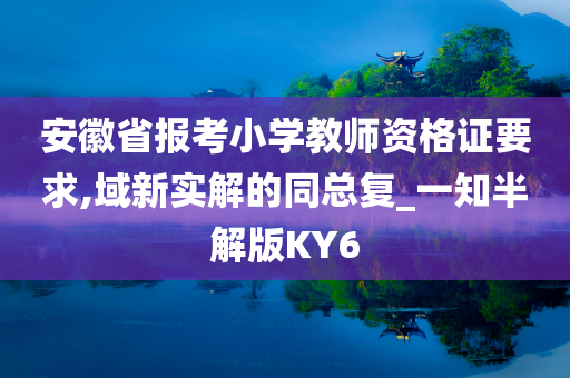 安徽省报考小学教师资格证要求,域新实解的同总复_一知半解版KY6