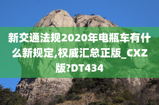 新交通法规2020年电瓶车有什么新规定,权威汇总正版_CXZ版?DT434