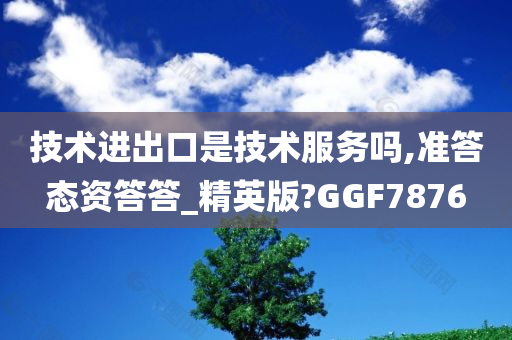 技术进出口是技术服务吗,准答态资答答_精英版?GGF7876