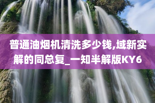 普通油烟机清洗多少钱,域新实解的同总复_一知半解版KY6