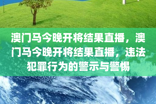 澳门马今晚开将结果直播，澳门马今晚开将结果直播，违法犯罪行为的警示与警惕