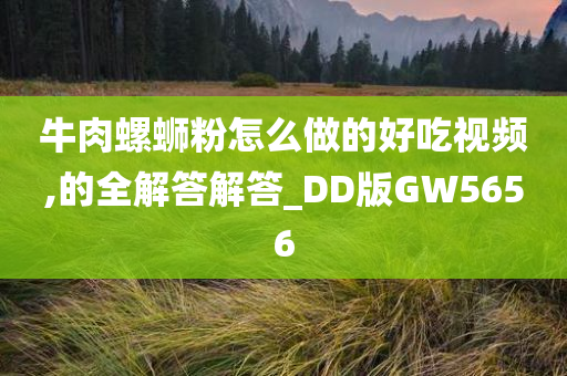 牛肉螺蛳粉怎么做的好吃视频,的全解答解答_DD版GW5656今晚必出三肖2025_2025新澳门精准免费提供·精确判断