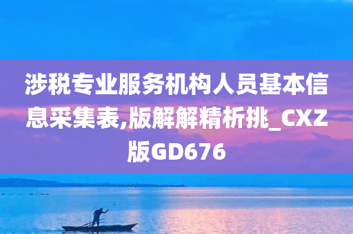 涉税专业服务机构人员基本信息采集表,版解解精析挑_CXZ版GD676