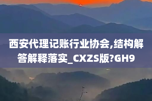 西安代理记账行业协会,结构解答解释落实_CXZS版?GH9