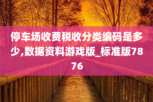 停车场收费税收分类编码是多少,数据资料游戏版_标准版7876今晚必出三肖2025_2025新澳门精准免费提供·精确判断