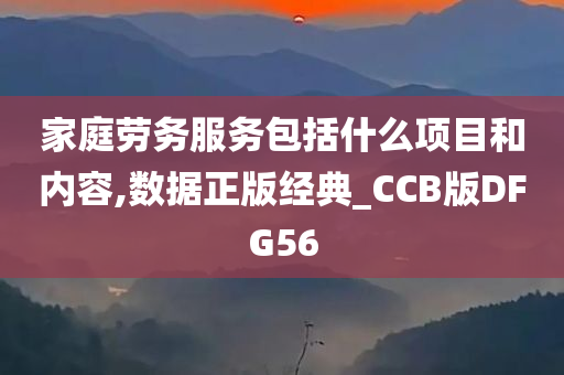 家庭劳务服务包括什么项目和内容,数据正版经典_CCB版DFG56