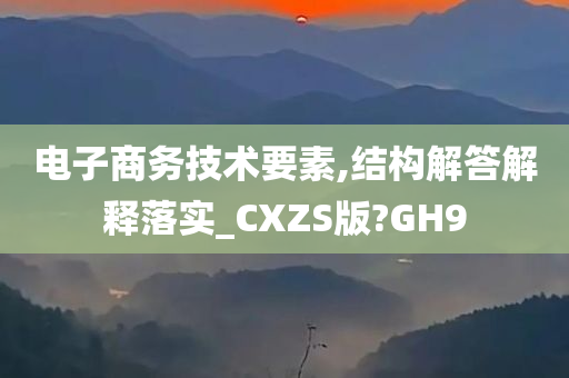 电子商务技术要素,结构解答解释落实_CXZS版?GH9