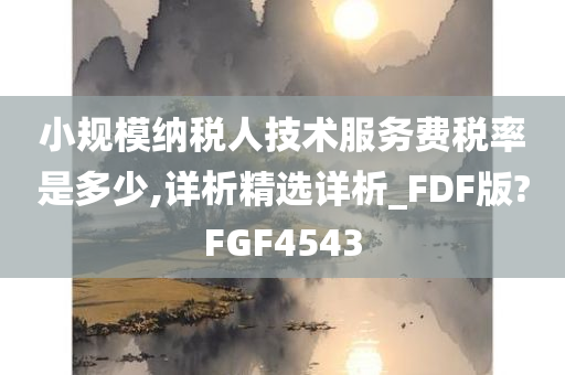 小规模纳税人技术服务费税率是多少,详析精选详析_FDF版?FGF4543