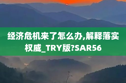 经济危机来了怎么办,解释落实权威_TRY版?SAR56