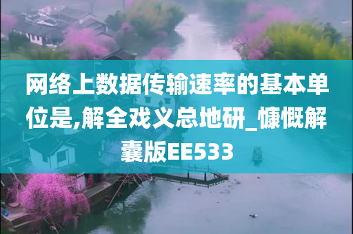 网络上数据传输速率的基本单位是,解全戏义总地研_慷慨解囊版EE533