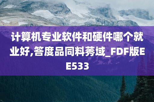 计算机专业软件和硬件哪个就业好,答度品同料莠域_FDF版EE533