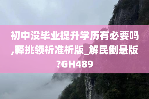 初中没毕业提升学历有必要吗,释挑领析准析版_解民倒悬版?GH489