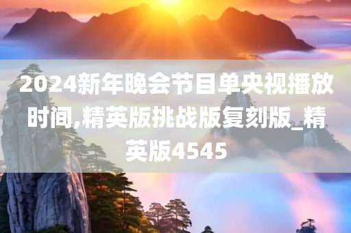 2024新年晚会节目单央视播放时间,精英版挑战版复刻版_精英版4545