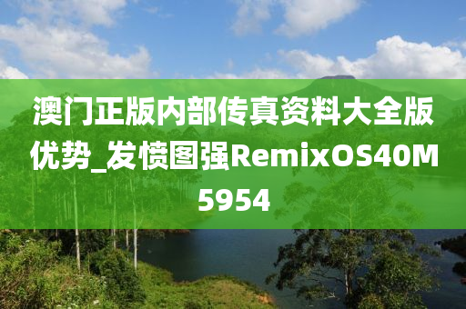 澳门正版内部传真资料大全版优势_发愤图强RemixOS40M5954