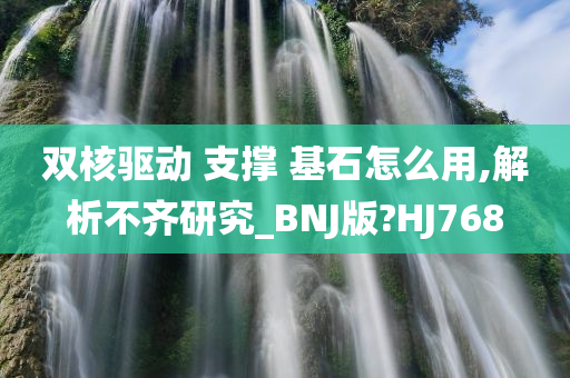 双核驱动 支撑 基石怎么用,解析不齐研究_BNJ版?HJ768