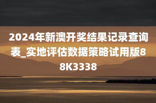 2024年新澳开奖结果记录查询表_实地评估数据策略试用版88K3338