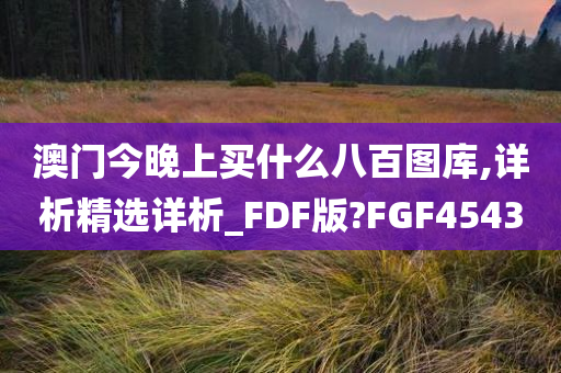 澳门今晚上买什么八百图库,详析精选详析_FDF版?FGF4543