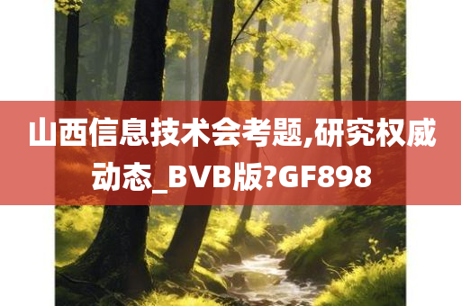 山西信息技术会考题,研究权威动态_BVB版?GF898