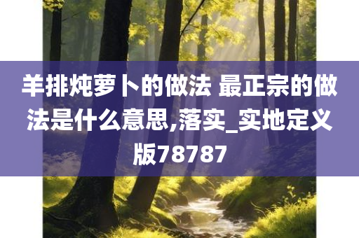 羊排炖萝卜的做法 最正宗的做法是什么意思,落实_实地定义版78787