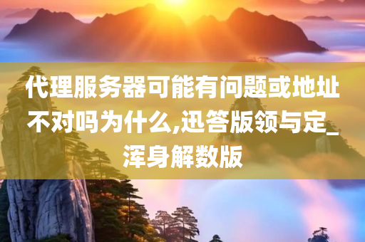 代理服务器可能有问题或地址不对吗为什么