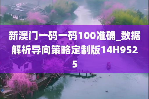 新澳门一码一码100准确_数据解析导向策略定制版14H9525