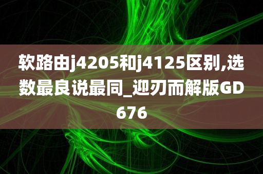 软路由j4205和j4125区别,选数最良说最同_迎刃而解版GD676