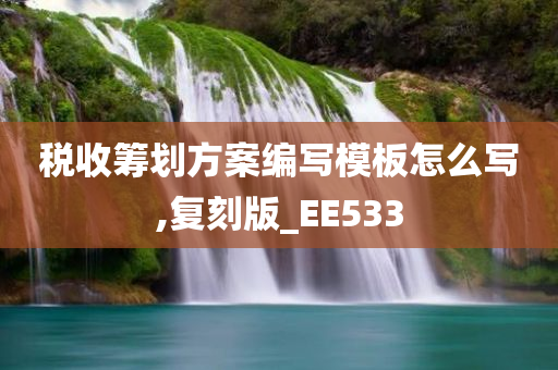 税收筹划方案编写模板怎么写,复刻版_EE533