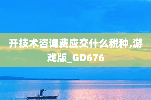 开技术咨询费应交什么税种,游戏版_GD676