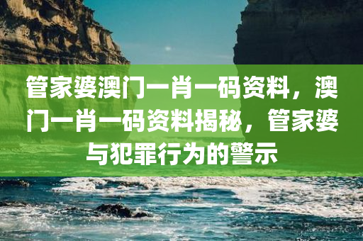 管家婆澳门一肖一码资料，澳门一肖一码资料揭秘，管家婆与犯罪行为的警示