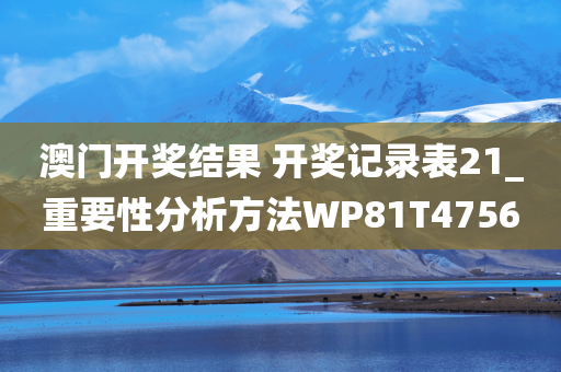 澳门开奖结果 开奖记录表21_重要性分析方法WP81T4756