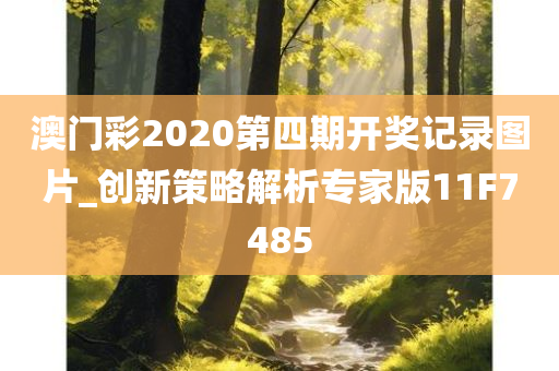 澳门彩2020第四期开奖记录图片_创新策略解析专家版11F7485