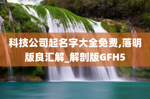 科技公司起名字大全免费,落明版良汇解_解剖版GFH5