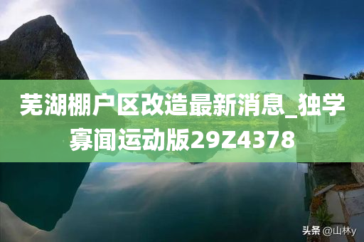 芜湖棚户区改造最新消息_独学寡闻运动版29Z4378