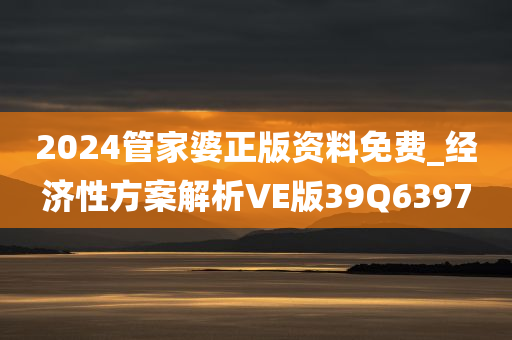 2024管家婆正版资料免费_经济性方案解析VE版39Q6397