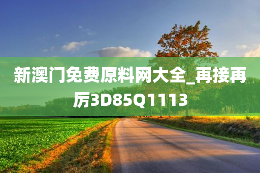 新澳门免费原料网大全_再接再厉3D85Q1113