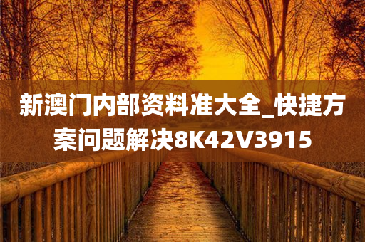 新澳门内部资料准大全_快捷方案问题解决8K42V3915