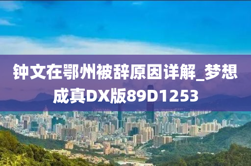 钟文在鄂州被辞原因详解_梦想成真DX版89D1253