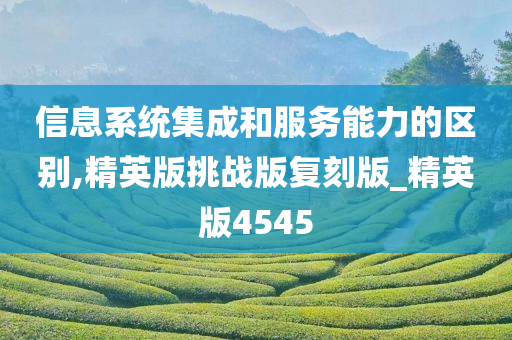 信息系统集成和服务能力的区别,精英版挑战版复刻版_精英版4545